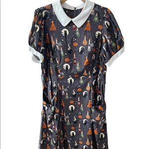 Collectif ModCloth Halloween spooky witch dress vintage style plus size